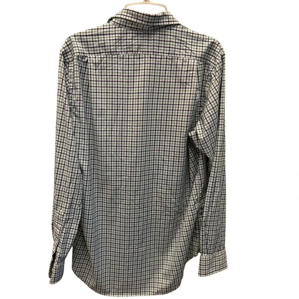 Polo Ralph Lauren Performance Mens Medium Green Navy Check Button Down Shirt